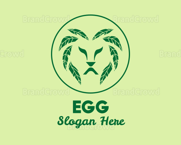 Green Leaf Lion Logo