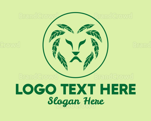 Green Leaf Lion Logo