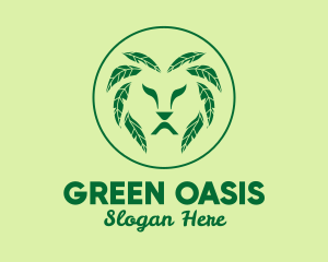 Green Leaf Lion  logo design