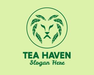 Green Leaf Lion  logo design