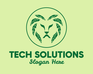 Organic Products - Green Leaf Lion logo design