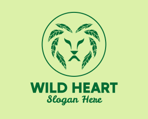 Green Leaf Lion  logo design