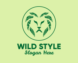 Green Leaf Lion  logo design