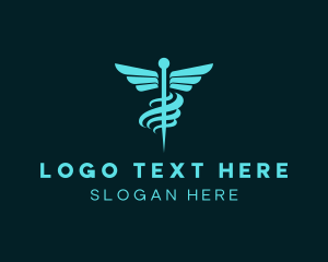 Doctor - Caduceus Medicine Staff logo design