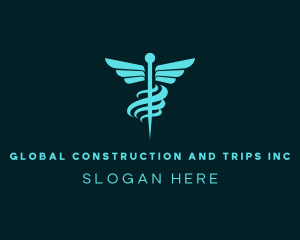 Surgeon - Caduceus Medicine Staff logo design