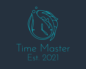 Blue Fish Time  logo design