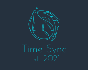 Blue Fish Time  logo design