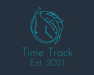 Blue Fish Time  logo design