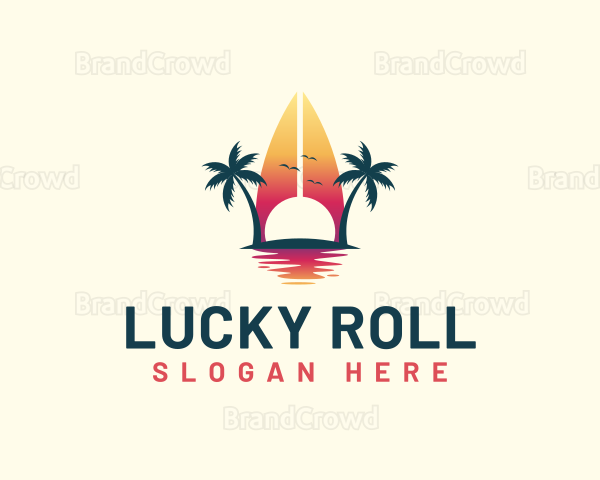 Surfing Resort Beach Logo