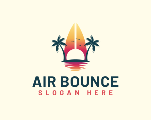 Surfing Resort Beach logo design