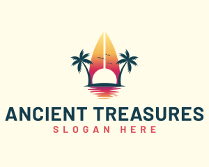 Surfing Resort Beach logo design