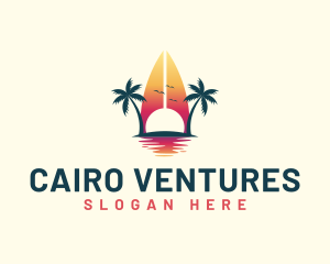 Surfing Resort Beach logo design