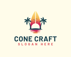 Surfing Resort Beach logo design