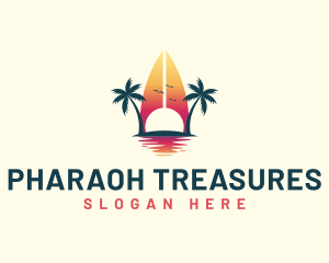 Surfing Resort Beach logo design