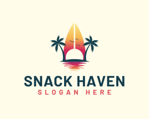 Surfing Resort Beach logo design