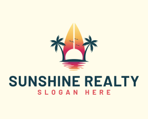 Florida - Surfing Resort Beach logo design