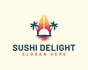 Surfing Resort Beach logo design