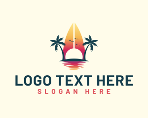 Hawaii - Surfing Resort Beach logo design