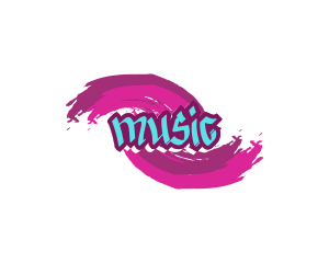 Hiphop - Paint Brush Stroke logo design
