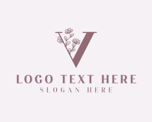 Elegant - Flower Boutique Letter V logo design