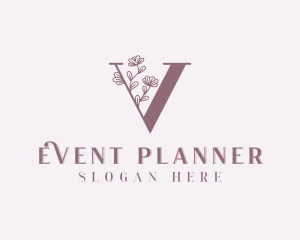 Planner - Flower Boutique Letter V logo design