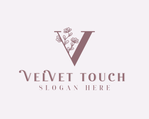 Flower Boutique Letter V logo design