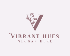 Flower Boutique Letter V logo design