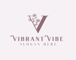 Flower Boutique Letter V logo design