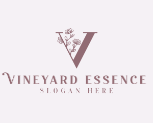 Flower Boutique Letter V logo design