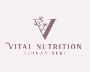 Flower Boutique Letter V logo design