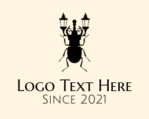 Mansion - Street Lamp Beetle logo design