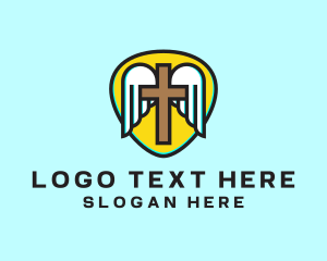 Mass - Religion Church Wings logo design