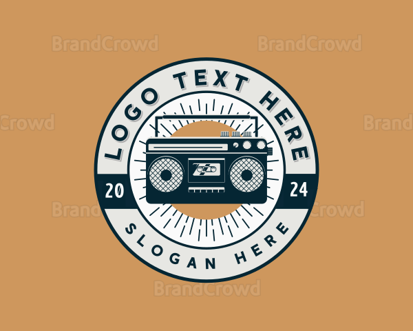 Retro Boombox Radio Logo