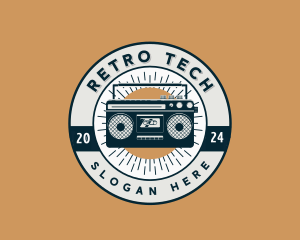 Retro Boombox Radio logo design