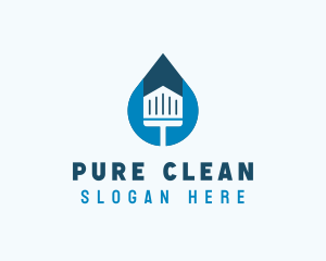 Housekeeper Clean Squeegee logo design