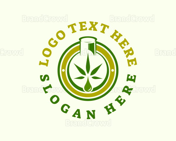 Cannabis Oil Weed Bottle Logo