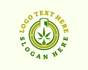 Hemp - Cannabis Oil Weed Bottle logo design