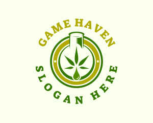 Cannabis Oil Weed Bottle Logo
