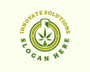 Cannabis Oil Weed Bottle Logo