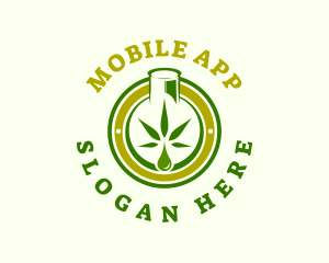 Cannabis Oil Weed Bottle Logo