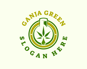 Ganja - Cannabis Oil Weed Bottle logo design