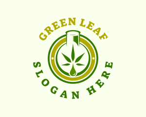 Cannabis Oil Weed Bottle logo design