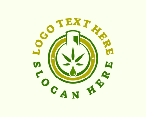 Drug - Cannabis Oil Weed Bottle logo design