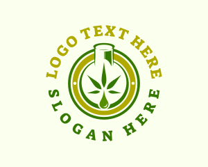 Cannabis Oil Weed Bottle Logo