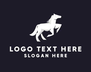 Trojan - Running Galloping Horse logo design
