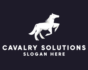 Cavalry - Running Galloping Horse logo design