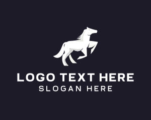 Stable - Running Galloping Horse logo design