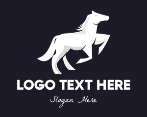 Trojan Horse - White Prancing Horse logo design