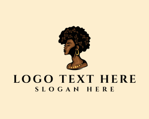 Girl - Afro Woman Goddess logo design