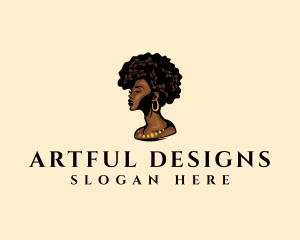 Afro Woman Goddess logo design